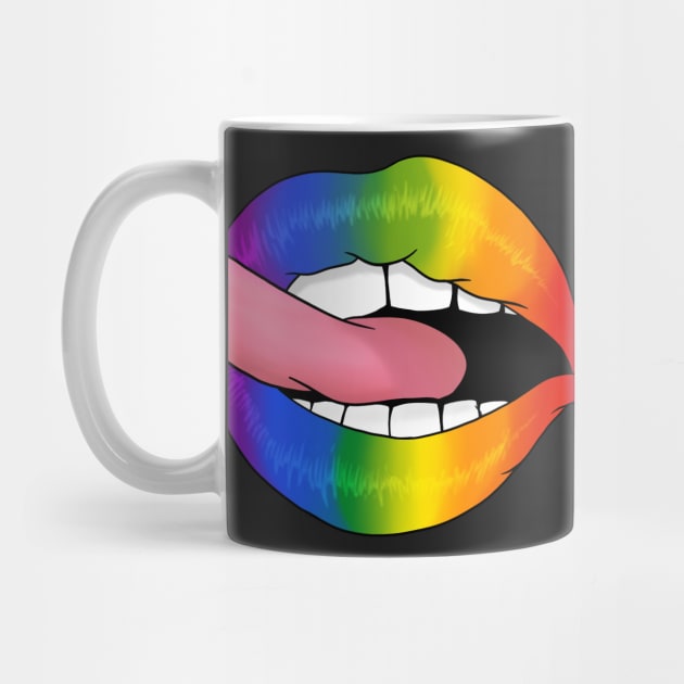 Rainbow Lips LGBT Gay pride flag - I Licked It So It's Mine design by theodoros20